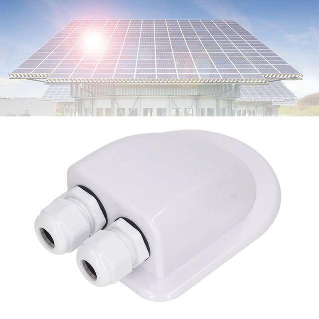 Solar Panel Junction Box, Junction Box Double Wire Cable ABS Plastic Waterproof for External Power Wiring, Solar & Wind Power Parts & Accessories