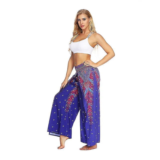 Pantalon d'Entraînement Grand à Fente Latérale Imprimé Boho pour Femmes