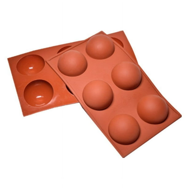Molde grande de silicona semiesférico de 6 cavidades, 2 paquetes de moldes para hornear para hacer bombas de chocolate caliente, pasteles, gelatina, mousse de cúpula