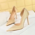thumbnail image 5 of Nuevos tacones de punta puntiaguda para mujer Banquet Slim Ultra, elegantes y de lujo para mujer, tacones con relieve para novia, de satén, para bodas, clásicos, 5 of 5