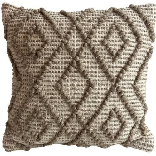 Terra textured cushion 18''x18'' - Taupe with diamond design