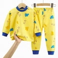 thumbnail image 5 of HCNTES Little Boy Long Sleeve Shirt & Straight Leg Pants Set All-Weather Loungewear Outfits Set Pajamas Sleepwear Pjs for Baby Kids Toddler Boy(A01-Yellow,1-2 Years), 5 of 5