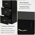 thumbnail image 7 of TEXBM 3-Drawer Wooden File Cabinet with Lock – MDF Vertical Filing Cabinet, Metal Handles, Black, for Home Office Document Storage, 7 of 7