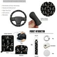 thumbnail image 7 of Jeiento Skull Car Accessories Sets 13 Pack Car Seat Cover Split Covers Steering Wheel Cover Seatbelt Pads Trash Can Auto Rear View Mirror Covers Cup Coasters Black Lipstick Holder Keychain, 7 of 7