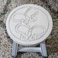 thumbnail image 2 of Round Stool, Wooden Step Stool, Shoe Stool for Living Room, Bedroom, 11" Children's Stool, Mini Side Table, Wood Ottoman, Antique White + Butterflies, 2 of 4