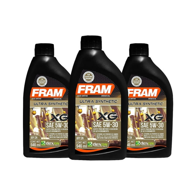 Aceite De Motor Fram Ultra Sintético 5W30 3 Botellas 946 Ml