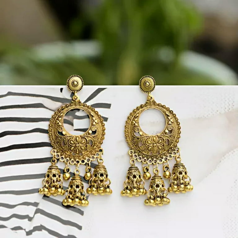 RSAMD Indian Jhumka Traditional Earrings Gold Silver Jewelry for Women Free Shipping Style 14 Silver