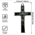 thumbnail image 3 of Antique Silver Crucifix Wall Cross-St. Benedict Metal Wall Art-5.0 InchX2.7 Inch Black Enamel Give Blessing and The Spiritual Sacred:Faith Gift for your Acquaintances, 3 of 7