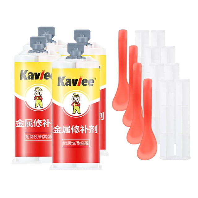KLKCMS Metal Glue Welding Glue High Temperature Resistant for Alloy Steel 4 Bottles