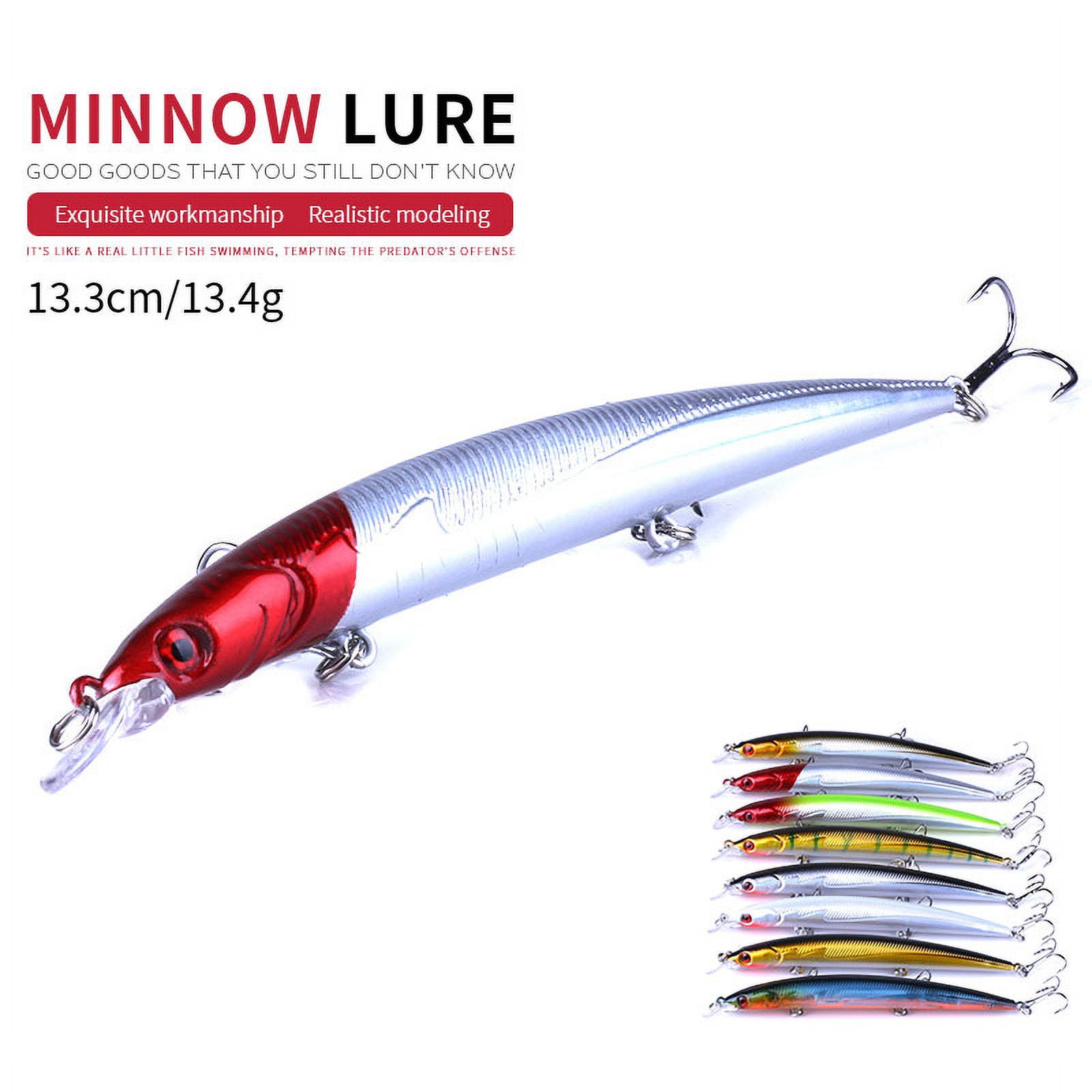 HENGJIA Fishing Deep Diving Fishing Lures Swimbait Large Sinking Minnow Lure Freshwater Jerkbait Lure 8Pcs/kit