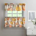 thumbnail image 2 of Rod Pocket Kitchen Curtain Set 3-Piece, 27.5x36 Inch Valance & Tier Drapes, Polyester Pongee Cafe Curtains for Living Room, Bathroom, Farmhouse Rustic Country Window Treatments., 2 of 6