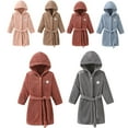 thumbnail image 1 of Esaierr 2-11Y Baby Boys Robe Bathrobe Soft Flannel Bathrobe for Kids Autumn Winter Tether Thick Bathrobe, 1 of 7