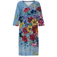 thumbnail image 4 of Vestidos de manga 3/4 para mujer Vestido de tirantes con estampado de flores a la moda Vestido con cuello en V hasta la rodilla Pompotops  hdfakjf6100, 4 of 5