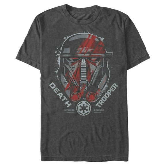 Men's Star Wars Rogue One Death Trooper Helmet Graphic Tee Charcoal Heather Medium