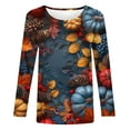 thumbnail image 4 of Halloween Shirts for Women Long Sleeve Round Neck Pumpkin Graphic Printed Funny Tee Tshirts Loose Fit Plus Size (XL, Multicolor), 4 of 5
