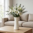 thumbnail image 5 of Unique Bargains Modern Geometric Minimalist Centerpiece Flower Vase White 3.5"x3.5"x8.3", 5 of 7
