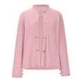thumbnail image 5 of Htigea Women's Suit Jackets Notch Neck Open Front Coats Slim Fit Work Office Cardigans Lightweight Fall Blazer Pink M, 5 of 9
