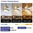 thumbnail image 3 of QRMOK 52 in. Indoor, Outdoor White LED Ceiling Fan with Remote, Reversible Quiet DC Motor and 5 Blades 3 CCT Light, 3 of 7