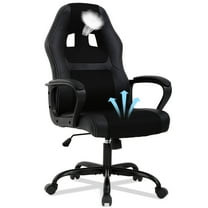 YRLLENSDAN Office Gaming Chairs Ergonomic Office Chair w/ Lumbar Support Armrest PU Leather Adjustable Height Computer Gaming Chair Gaming Desk Chair Gaming Computer Chairs for Adults, Black