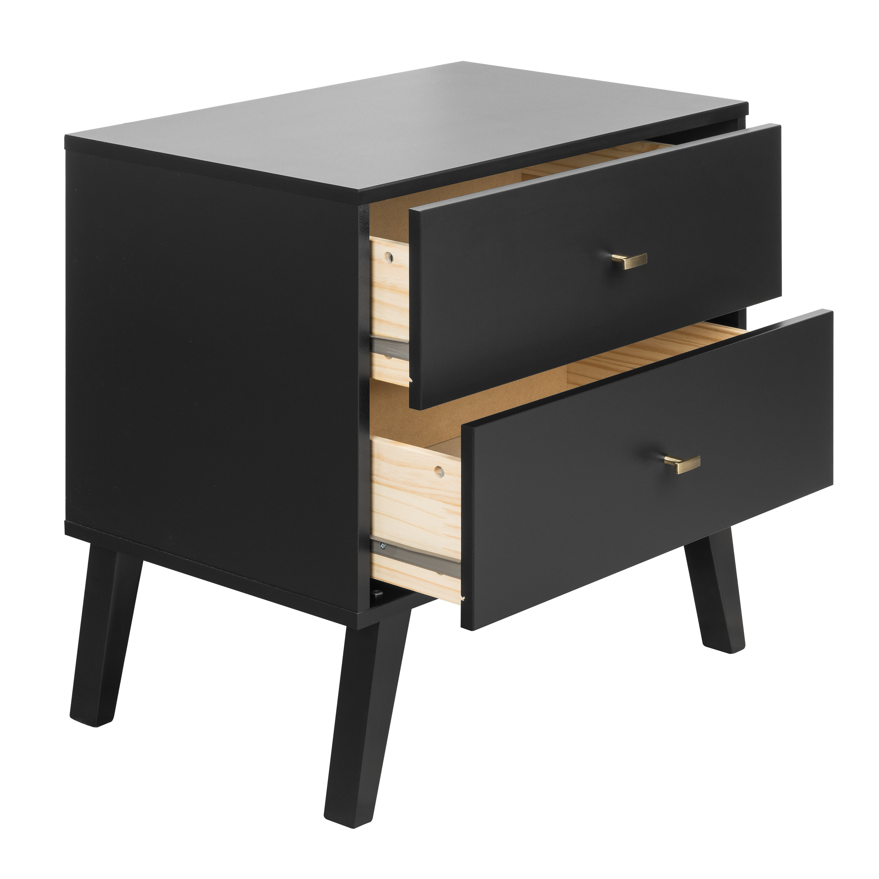 Prepac Milo Desk with Side Storage and 2 Drawers - Black