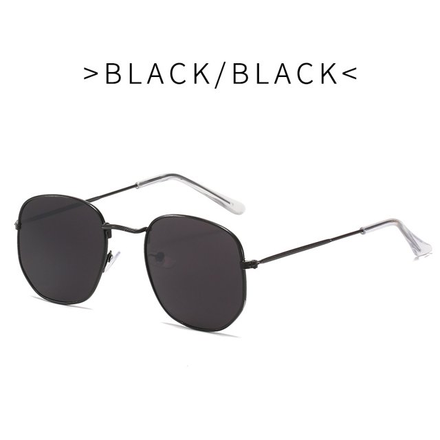 Dama Hexagonal lente plana gafas de sol masculino femenino moda Vintage estilo gafas de los hombres mujeres cuadrado Metal al aire libre parasol gafas de sol