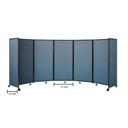 Versare Room Divider 360 Portable Wall Partition | 9 Panels Wide | 25 x 610 Cloud Gray Fabric Panels