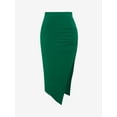 thumbnail image 1 of ZAFUL Women Casual High Split Midi Skirt Green M, 1 of 5