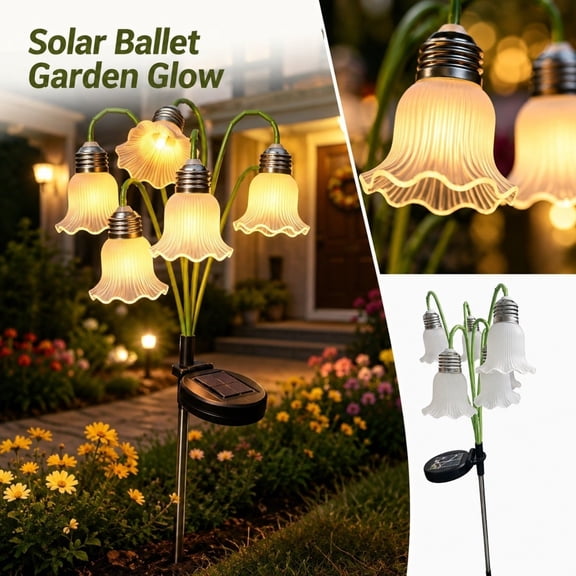 StlyGar Solar Flower Lights Outdoor Garden Decorations | Ballerina Skirt Solar Garden Lights | Durable | Outdoor Garden Decor for Yard, Pathway, Flowerbed, Planter, Balcony Gifts for Women A