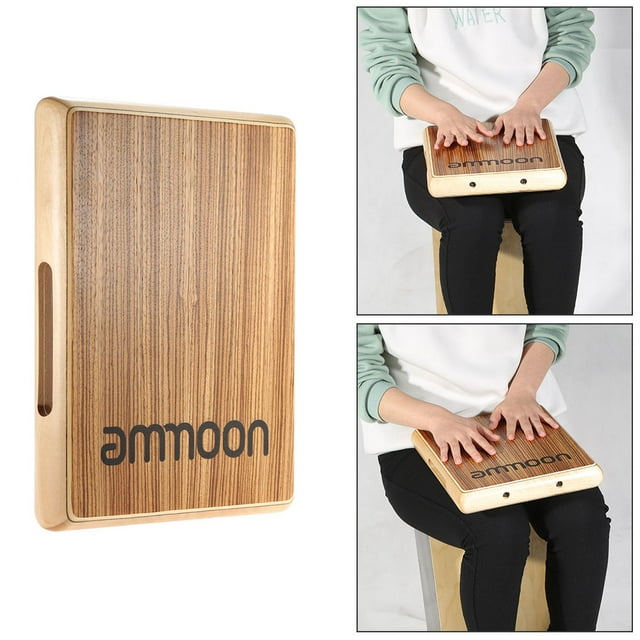 ammoon Compact voyage Cajon plat Tambour à Main Instrument de Persussion 31,5 * 24,5 * 4,5 cm