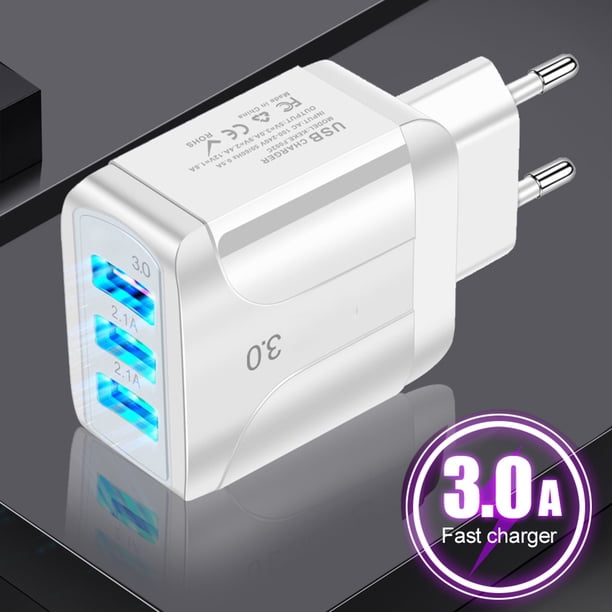 XWSHYW Aparatos Electrónicos Cargador Ue Rápido Qc 3.0, 3 A, Usb, Usb, Cargador de Viaje para Teléfono