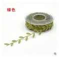 thumbnail image 4 of Ultrasonic Embossed Leaf ribbon Leaf Lace Decorative Strip Gift Box Packing Tape Olive Green Leaves Trim Ribbon, 4 of 5