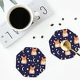 thumbnail image 5 of Balery 4 Pcs Corgi Lying With Moons And Starsleather Coasters Set, Drink Table Cup Coasters For Living Room Kitchen Coffee Decor, 5 of 9