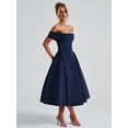 thumbnail image 5 of Women'S Off the Shoulder Cocktail Maxi Dress Sleeveless Casual A Line Elegant Flowy Formal Dresses Navy Blue M, 5 of 9