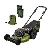 Green Machine 62V 23-Inch Self-Propelled Brushless Cordless Electric Lawn Mower, Includes Two 4.0Ah Batteries and Rapid Charger