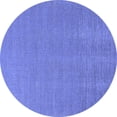 thumbnail image 1 of Ahgly Company Indoor Round Solid Blue Modern Area Rugs, 3' Round, 1 of 4