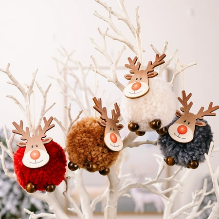 

Christmas Tree Pendant Large Plush Cute Fluffy Gifts Festival Decoration Holiday Props Xmas Sherpa Ball Elk Pendant Part