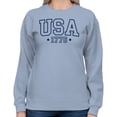 thumbnail image 2 of Smartprints USA 1776 Patriotic Vintage Women's Sweatshirt, Light Blue, 5XL, 2 of 3