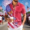thumbnail image 4 of Leey-World 250 Anniversary Usa Shirt Mens Hawaiian Shirt Patriotic Independence Day Short Sleeve Button Down(Watermelon Red,XL), 4 of 8
