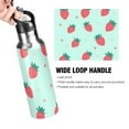 thumbnail image 4 of Yayeee 33oz Insulated Water Bottle Double Wall Stainless Steel with Flip Straw Lid, Green Strawberry, 4 of 7