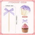 thumbnail image 3 of Uxcell 30-Pack Bow Cupcake Toppers, Ribbon Bow Cake Toppers Plaid Bowknot Cupcake Picks Birthday Cake Decor for Bridal Shower [Light Purple], 3 of 7
