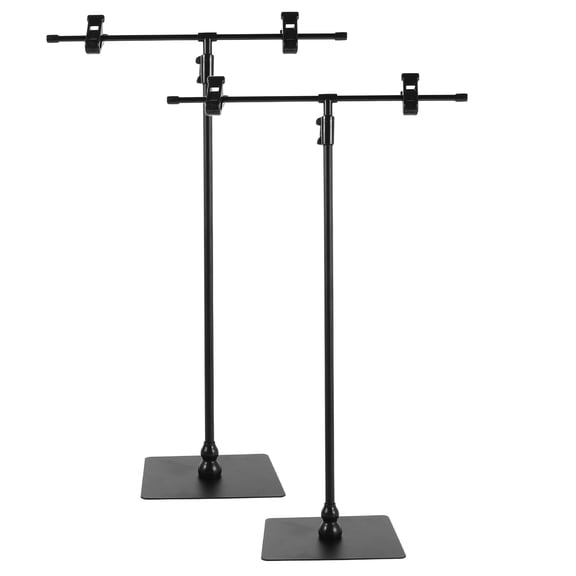 DEEPCRAFF 2Pcs Adjustable T Shaped Poster Holder Table Display Stand Black Metal for Retail Signs