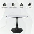 thumbnail image 5 of LeisureMod Round Dining Table Modern 40" MDF Wood Tabletop with Steel Pedestal Base for Kitchen and Living Room Bristol Series in Marbled White, 5 of 10