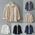 thumbnail image 4 of MYG Mens Chinese Style Long Sleeves Blouse Button Down Tang Suit Uniform Shirts Tops, 4 of 9