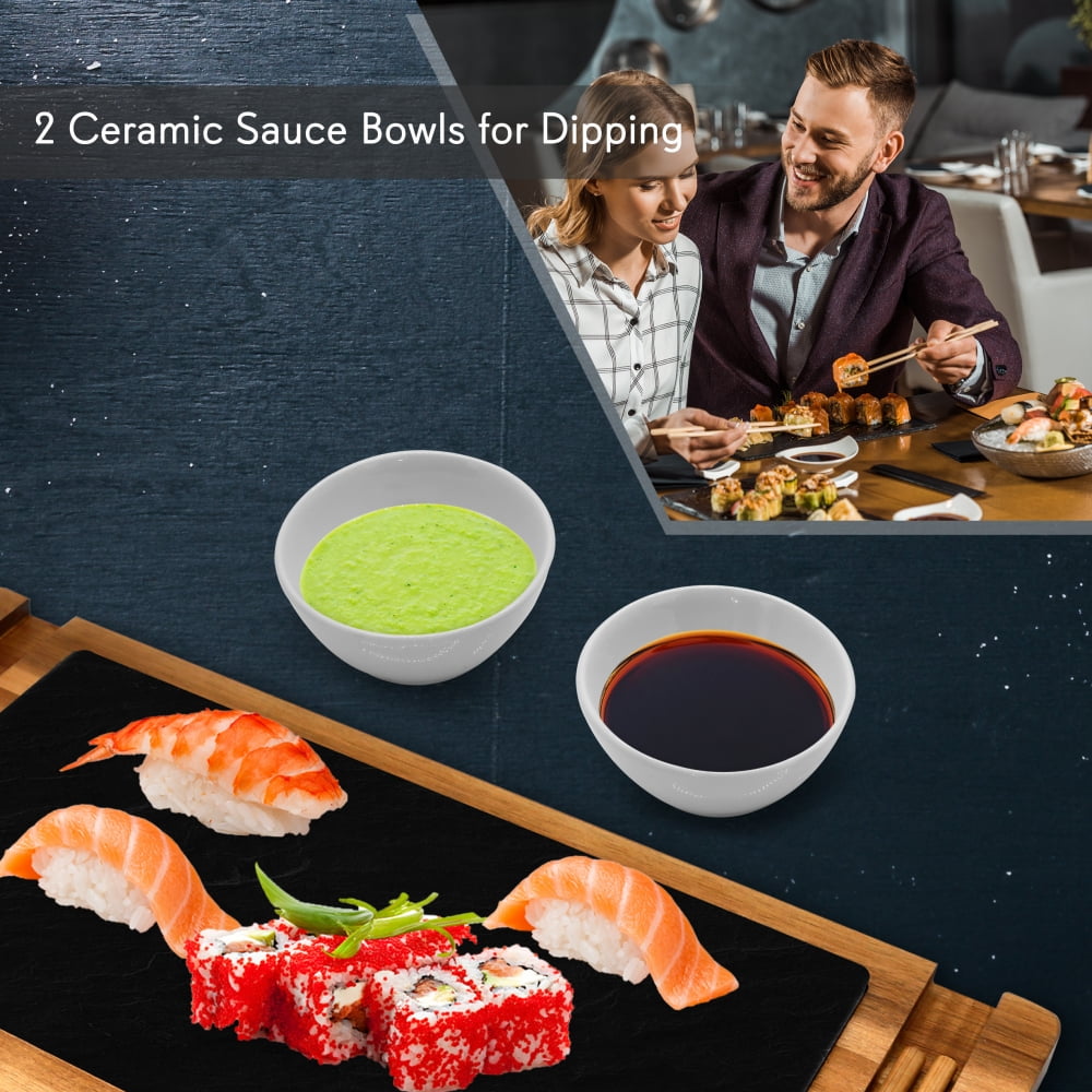 NutriChef Wooden Board Sushi Serving Plate - Rectangular Japanese Sushi  Serving Plate 