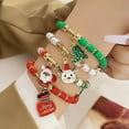 thumbnail image 4 of 4pcs Christmas Series Bracelet Set - Elegant/Simple Style, Soft Pottery, Santa & Tree Charms, Drawstring Design, for Daily Wear/Gifting, All-Season, Women's Fashion Jewelry, 4 of 6