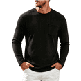 thumbnail image 2 of Jovrlynd Mens Sweater Crewneck Ribbed Knit Long Sleeve Shirts with Pockets Casual Soft Plus Size Pullover Sweaters for Big & Tall, S-3XL, 2 of 9