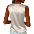 thumbnail image 4 of WULMLEO Women's Elegant Silk Satin Tank Tops Sleeveless Cowl Neck Dressy Casual Blouses Beige 2XL, 4 of 6