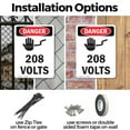 thumbnail image 3 of (2 Pack) 208 Volts OSHA Danger Sign 18 Inch X 24 Inch Indoor / Outdoor Rust-Free Aluminum Metal Signs for Workplace, Workshop, and Construction Site, Made in the USA, 3 of 8