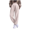 thumbnail image 2 of qelini Maternity Joggers with Pockets for Women High Waist Belly Support Pants Solid Color Full Length Trousers, 2 of 6