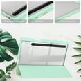 thumbnail image 4 of Case for Samsung Galaxy Tab S9 2023/Tab S8 2022/Tab S7 2020 11 inch with [S Pen Holder], [Tri-Fold Flip Kickstand] Shockproof Protective Transparent Clear Back Tablet Cover, Mintgreen, 4 of 8